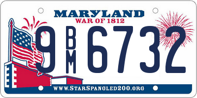 MD license plate 9BM6732