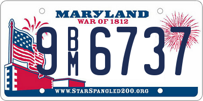 MD license plate 9BM6737