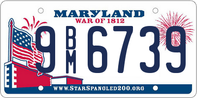 MD license plate 9BM6739