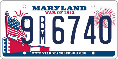 MD license plate 9BM6740