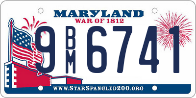 MD license plate 9BM6741