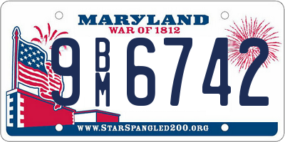 MD license plate 9BM6742