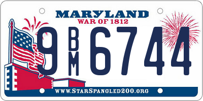 MD license plate 9BM6744