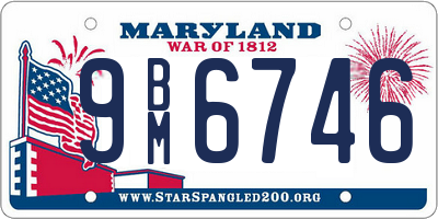 MD license plate 9BM6746