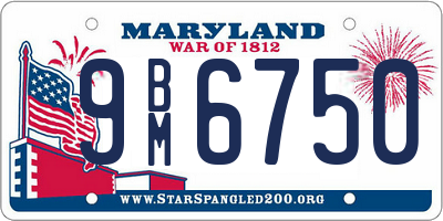 MD license plate 9BM6750