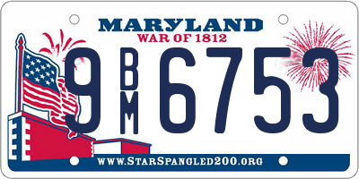 MD license plate 9BM6753