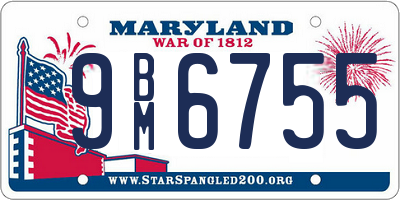 MD license plate 9BM6755