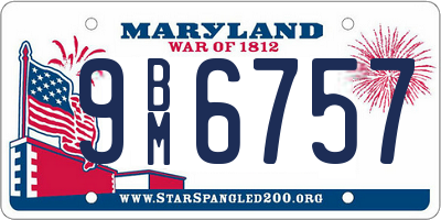 MD license plate 9BM6757