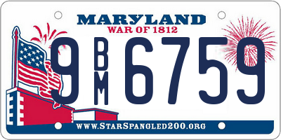 MD license plate 9BM6759