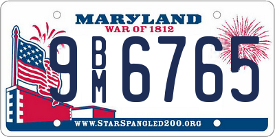 MD license plate 9BM6765