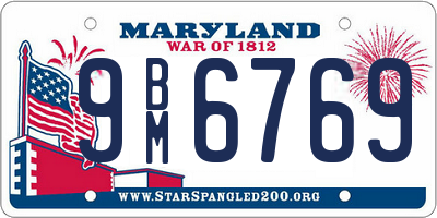 MD license plate 9BM6769