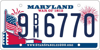 MD license plate 9BM6770