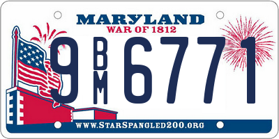 MD license plate 9BM6771