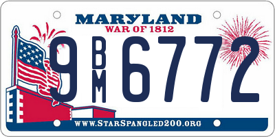 MD license plate 9BM6772