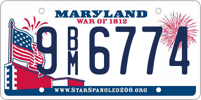 MD license plate 9BM6774