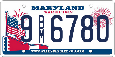 MD license plate 9BM6780