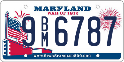 MD license plate 9BM6787