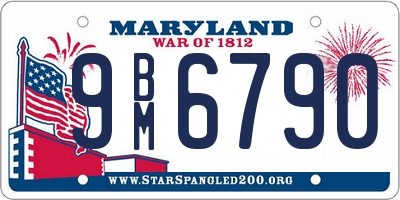 MD license plate 9BM6790