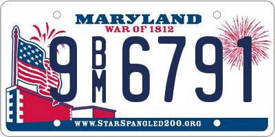 MD license plate 9BM6791