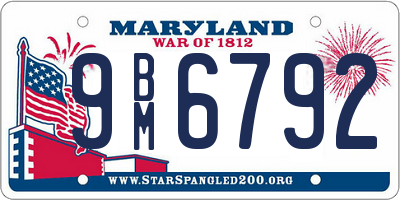 MD license plate 9BM6792