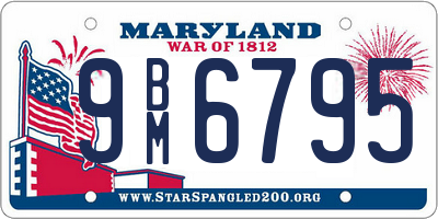 MD license plate 9BM6795