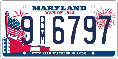 MD license plate 9BM6797