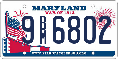 MD license plate 9BM6802