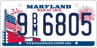 MD license plate 9BM6805