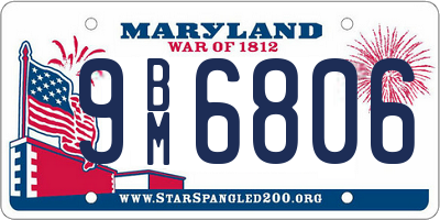 MD license plate 9BM6806