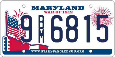 MD license plate 9BM6815