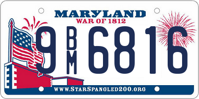 MD license plate 9BM6816