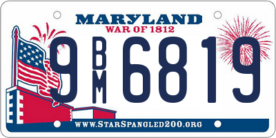 MD license plate 9BM6819