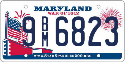 MD license plate 9BM6823