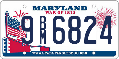 MD license plate 9BM6824