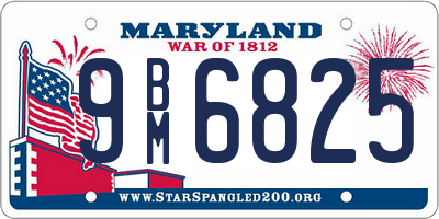 MD license plate 9BM6825