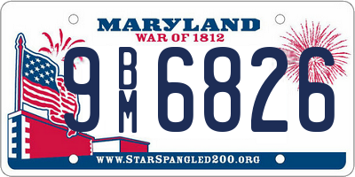 MD license plate 9BM6826