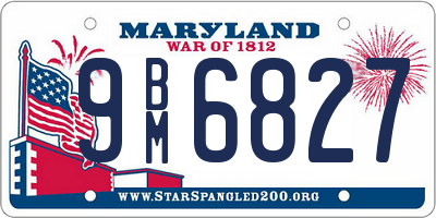 MD license plate 9BM6827