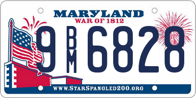 MD license plate 9BM6828