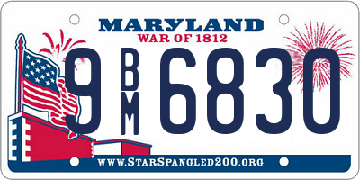 MD license plate 9BM6830