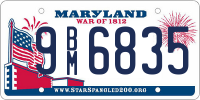 MD license plate 9BM6835