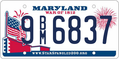 MD license plate 9BM6837