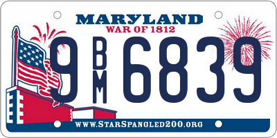 MD license plate 9BM6839