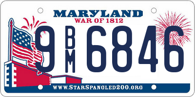 MD license plate 9BM6846