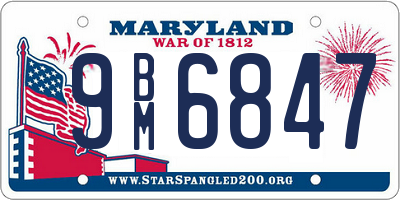 MD license plate 9BM6847