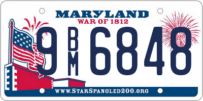 MD license plate 9BM6848