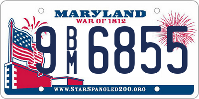 MD license plate 9BM6855