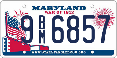 MD license plate 9BM6857