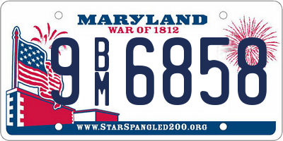 MD license plate 9BM6858