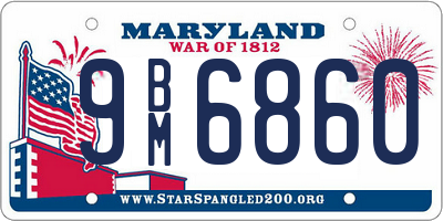 MD license plate 9BM6860