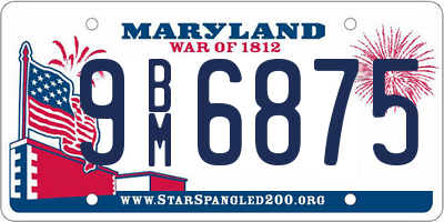 MD license plate 9BM6875